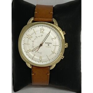 Fosssil FTW1201 Women's Brown Leasther Analog White Dial Hybrid Smartwatch XX690